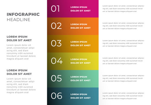 Info Chart Table Layout with Rainbow Elements