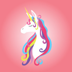 Unicorn head. Vector illustration.