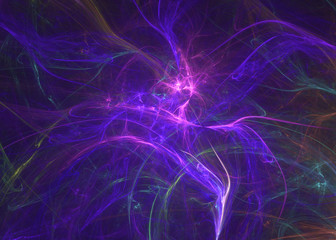 3D rendering abstract fractal light background.