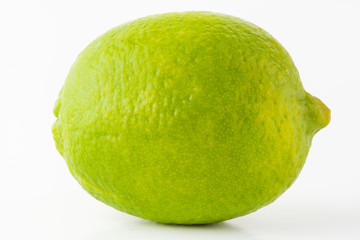 Green lime on a white background, for design, horizontal photo