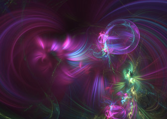 3D rendering abstract fractal light background.