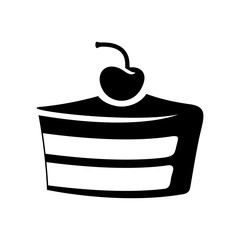 Black Cake Icon isolated on a White Background Vector Illustration