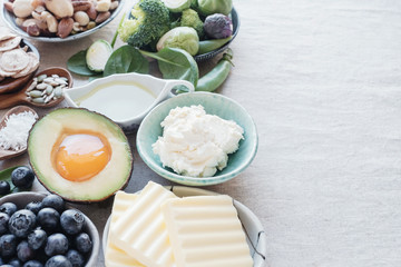 Ketogenic diet ,low carb, high fat, healthy food