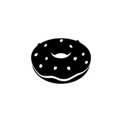 Black Doughnut Icon isolated on a White Background Vector Illustration