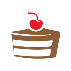 Brown Cake Icon isolated on a White Background Vector Illustration