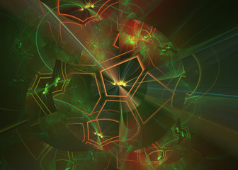 3D rendering abstract fractal light background.