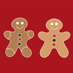 Merry Christmas and happy new year illustration with gingerbread man.