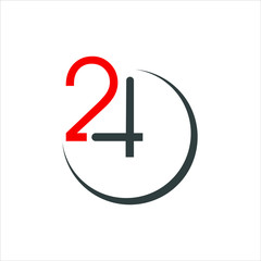 all day 24 hour service care logo icon design - obrazy, fototapety, plakaty