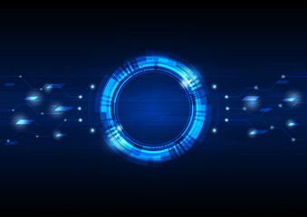 Futuristic User Interface HUD, digital circle with circuit line