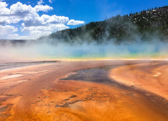 Grand Prismatic Spring view at Yellowstone National Park