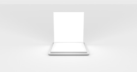 Fototapeta premium 3 d rendered illustration of white pedestal in white background, with copy space for products or business promotions.