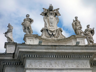 Fototapeta na wymiar Monument to Pope Alexander VII at the Vatican, Rome, 2019.