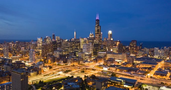 Chicago Cityscape Hyperlapse at Night