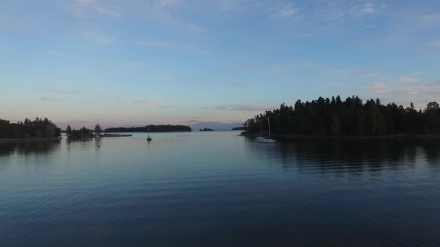 Drone footage of archipelago in Espoo, Finland