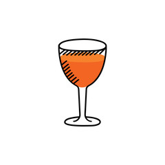 Doodle glass with juice orange