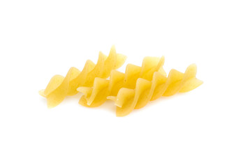 heap of pasta on white background