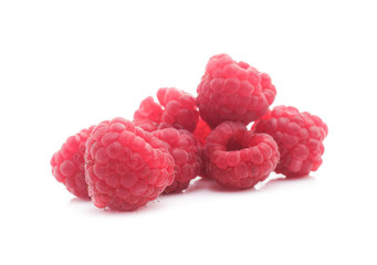 raspberries isolated on white background