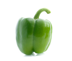 Green pepper on white background