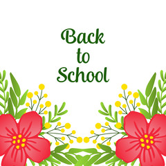 Sketch leaf flower frame blossom, for design of various card back to school. Vector