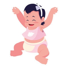 smiling cute baby girl sitting