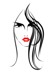 女性の顔、メイク、口紅