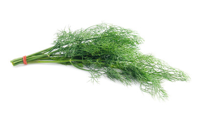 Green dill isolated on white background