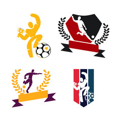Soccer Football Badge Logo Design Templates Sport Vector