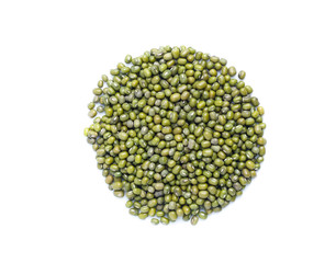 Mung beans on white background