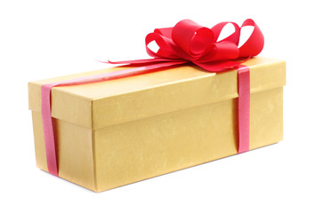 yellow gift box isolated on white
