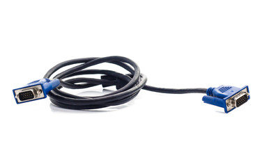 VGA monitor cables isolated on white background
