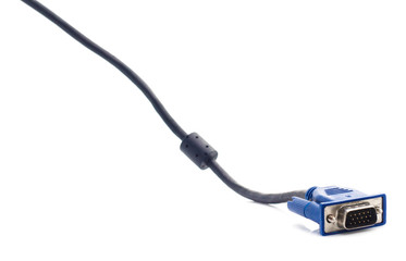 VGA monitor cables isolated on white background