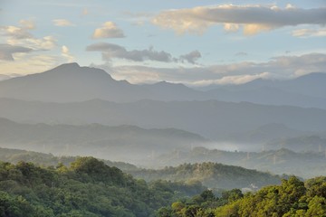 Mountain landscape-Mountain View Resort in the Sanfeng Road, Baoshan Township,Taiwan.