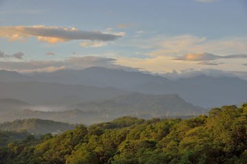 Mountain landscape-Mountain View Resort in the Sanfeng Road, Baoshan Township,Taiwan.