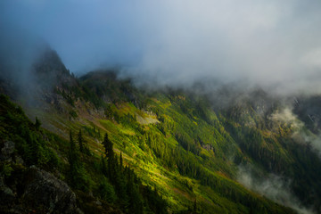 clouds over mountains