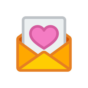 Illustrated icon with a love letter concept