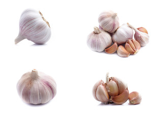 Garlic set isolated on white background