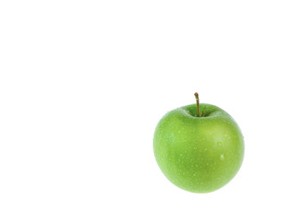 copy space green apple isolated on white