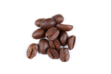 coffee beans isolated on white background.