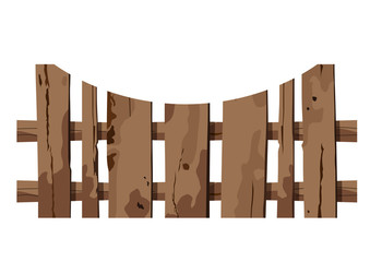 Obraz premium wooden fence texture on white background illustration vector