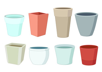 plant pots on white background illustration vector