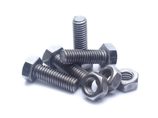 bolt and nut isolated on white background