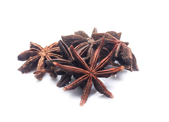 cinnamon stick and star anise  isolated on white background