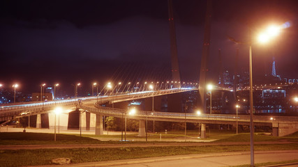 Fototapeta na wymiar Night landscape with a view of the Golden bridge.