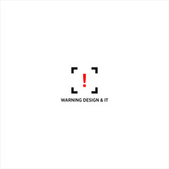 Obraz premium warning IT logo design icon concept
