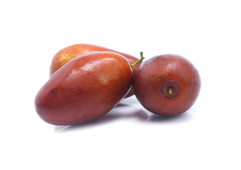 Jujube fruits close up on white