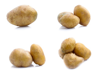 set of potatoes isolated on white background