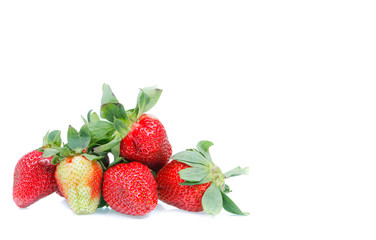 copy space strawberry isolated