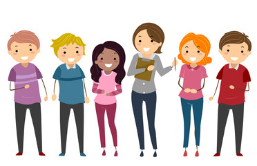 Stickman Adult Group Counseling Illustration