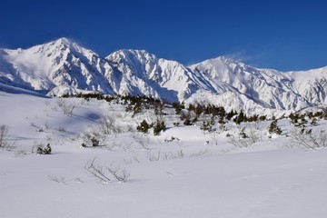 Fototapeta na wymiar Hakuba valley snow resort, Nagano