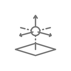 3D product modeling, 3 dimensional model line icon.